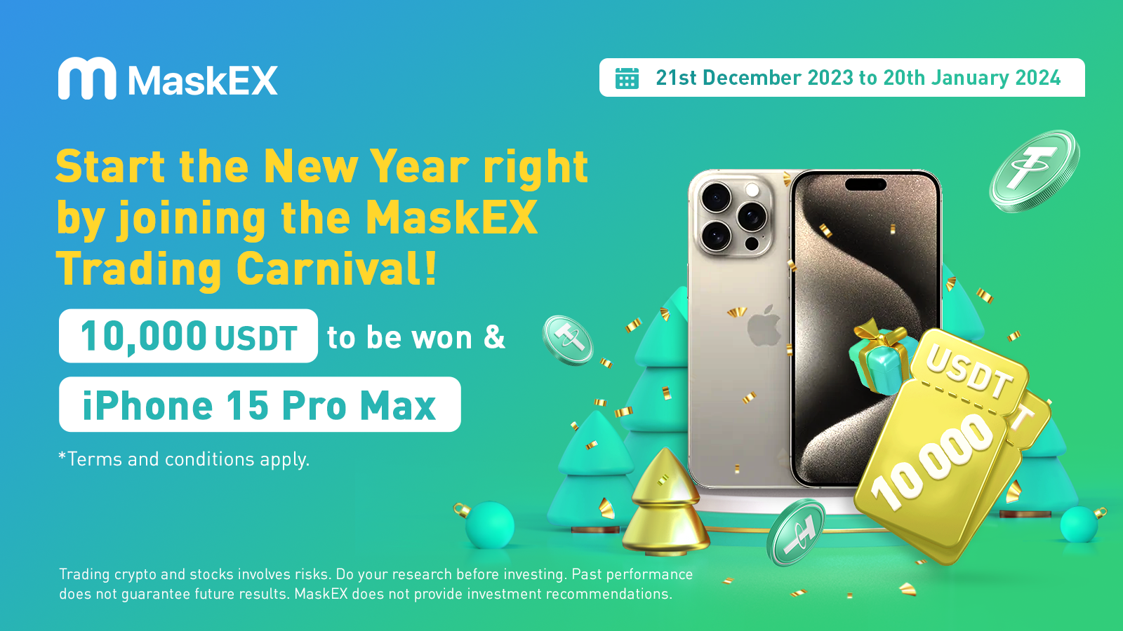 New Year Trading Carnival: 10,000 USDT to be won and iPhone 15 Pro Max!