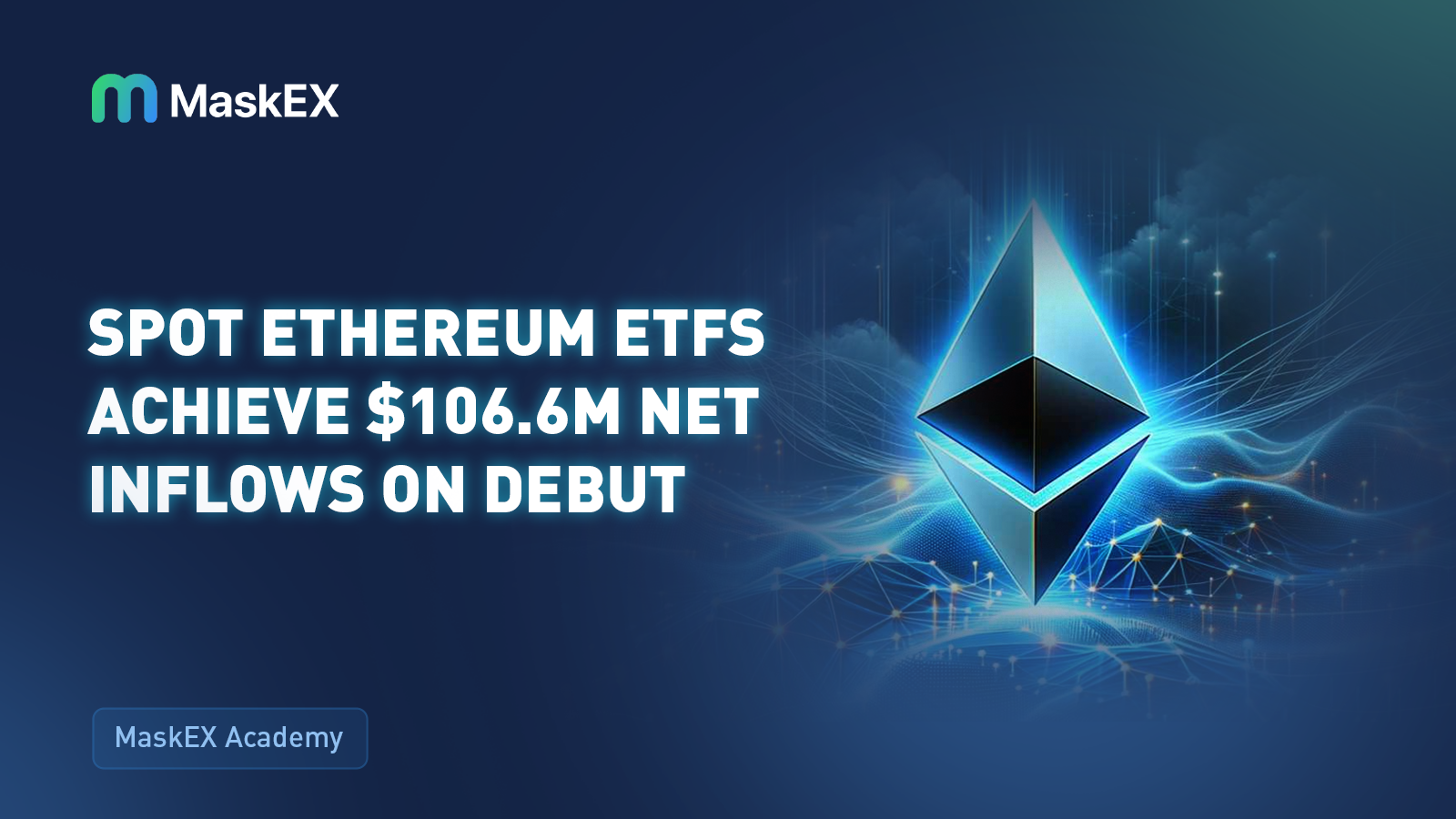 Spot Ethereum ETFs Achieve $106.6M Net Inflows on Debut